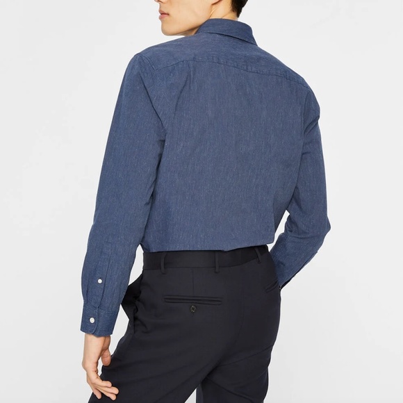 Long Sleeve Refined Chambray Shirt - New With Tags - NEVER WORN - Blue - Picture 2 of 5